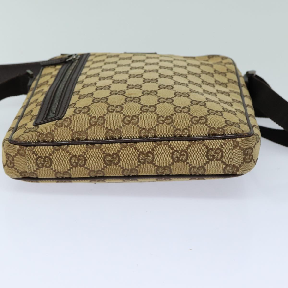 GUCCI GG Canvas Shoulder Bag Beige Brown 122760 82827