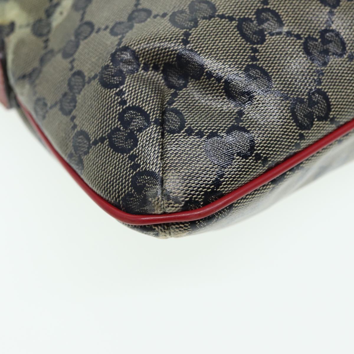 GUCCI GG Crystal Shoulder Bag Beige Red 189749 82868
