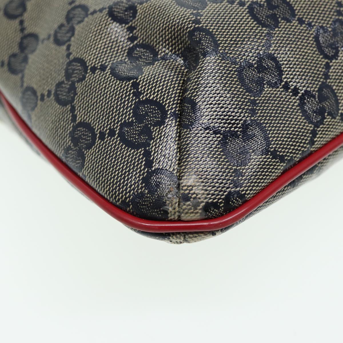 GUCCI GG Crystal Shoulder Bag Beige Red 189749 82868