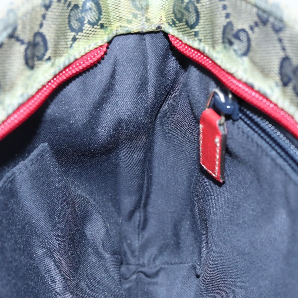 GUCCI GG Crystal Shoulder Bag Beige Red 189749 82868