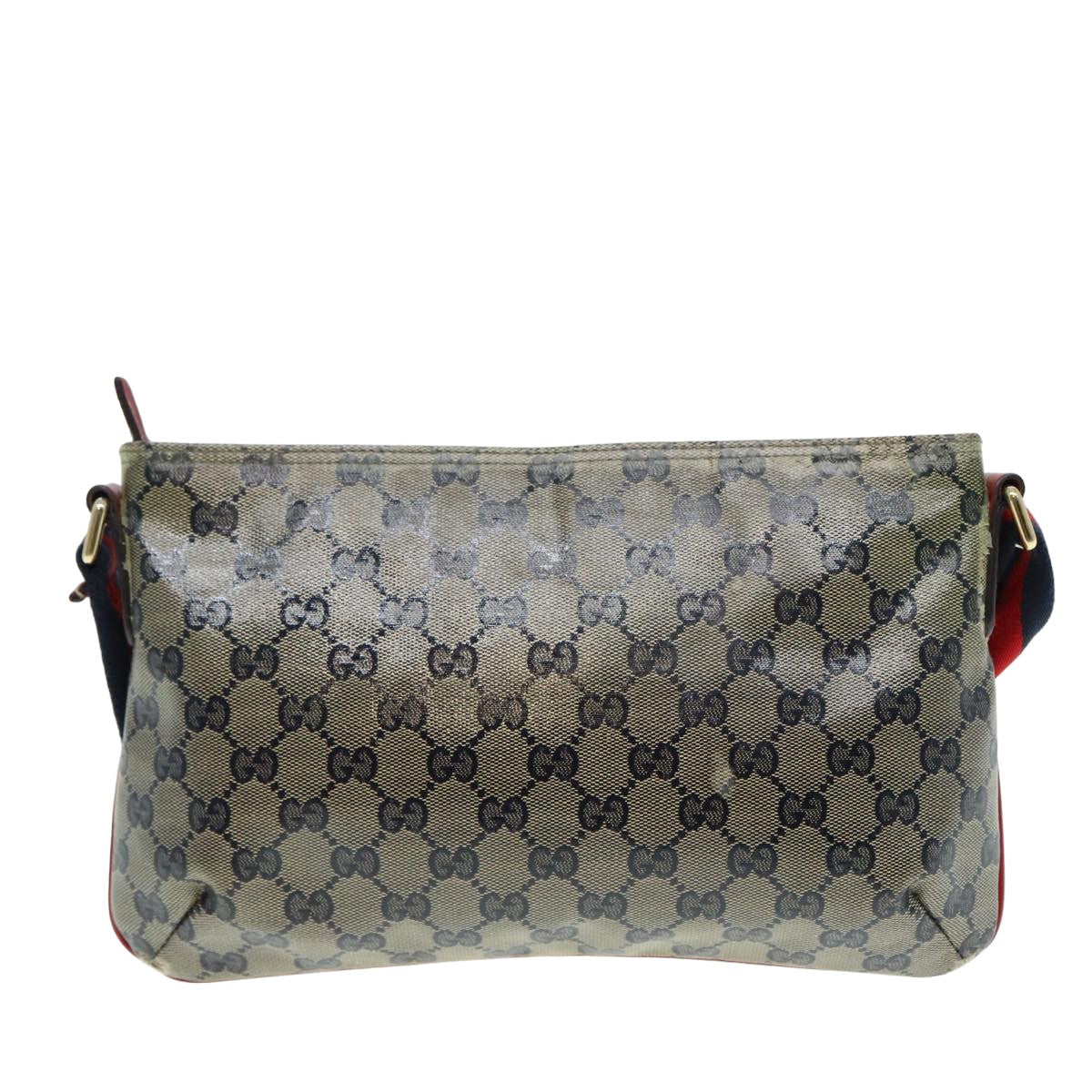GUCCI GG Crystal Shoulder Bag Beige Red 189749 82868