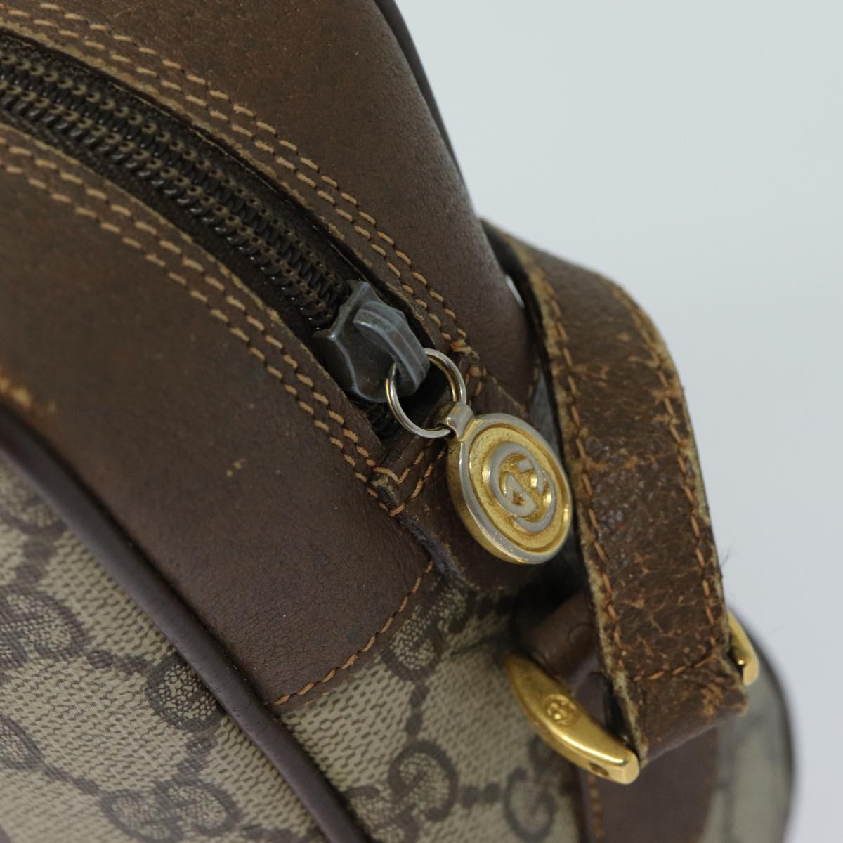 GUCCI GG Supreme Web Sherry Line Shoulder Bag PVC Beige Red 56 02 088 82872