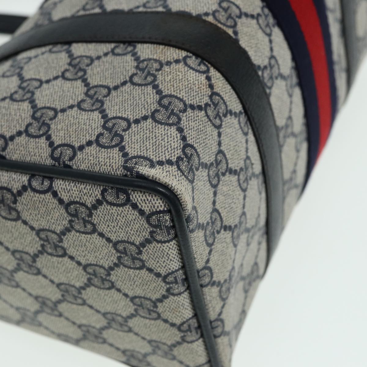 GUCCI GG Supreme Boston Bag PVC Leather Navy 904 02 006 82876
