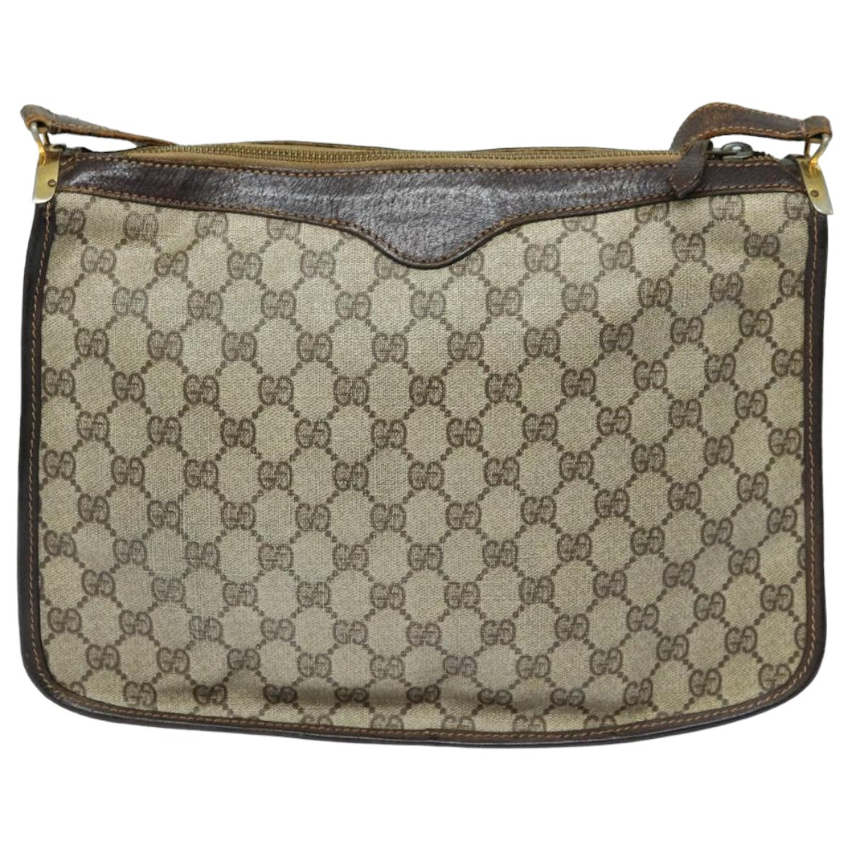 GUCCI GG Supreme Web Sherry Line Shoulder Bag PVC Beige Red 82910