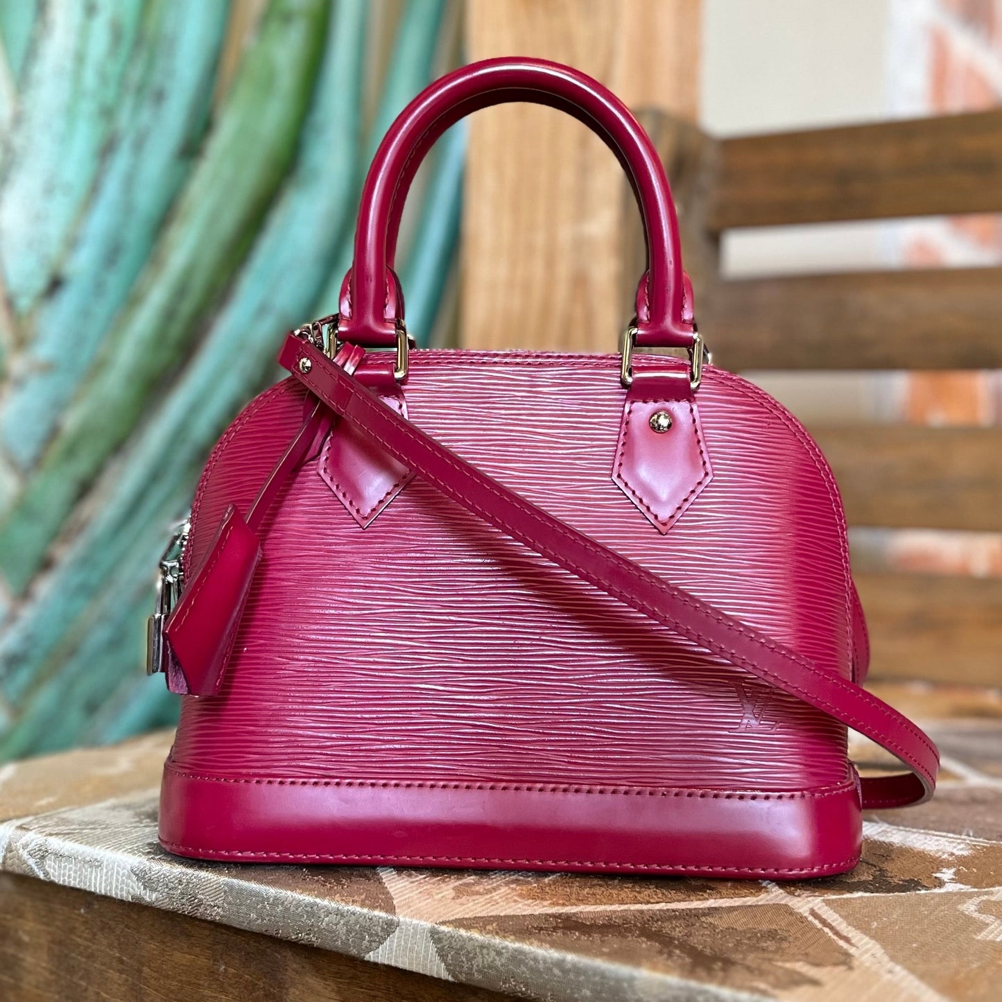 LOUIS VUITTON Alma BB Epi Leather Top Handle Bag