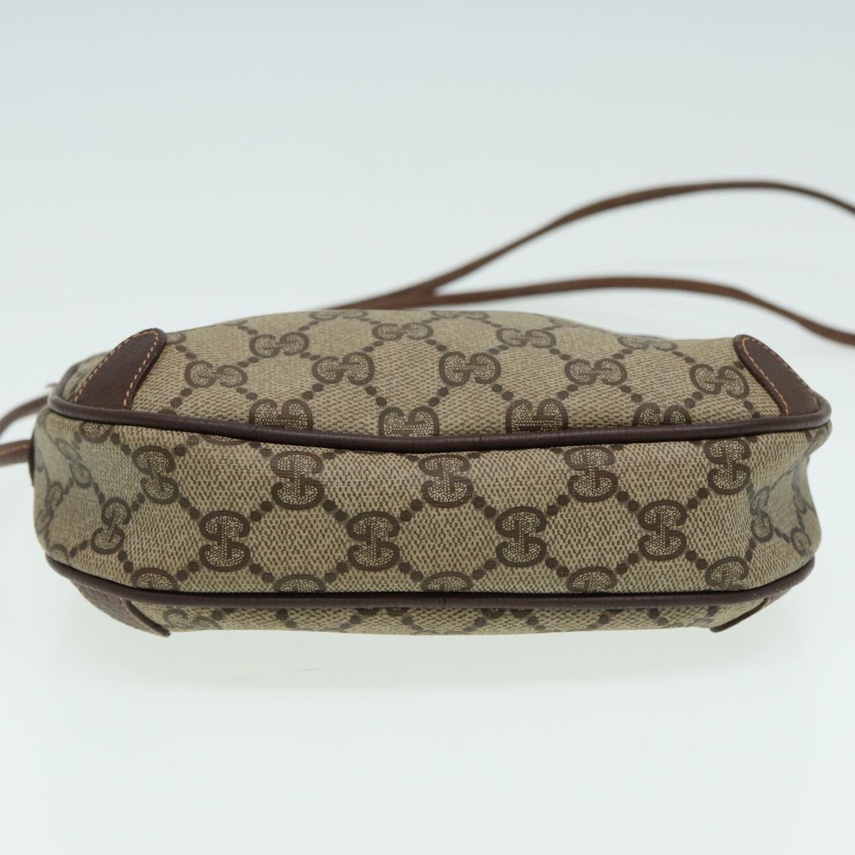 GUCCI GG Canvas Web Sherry Line Shoulder Bag PVC Leather Beige 83133