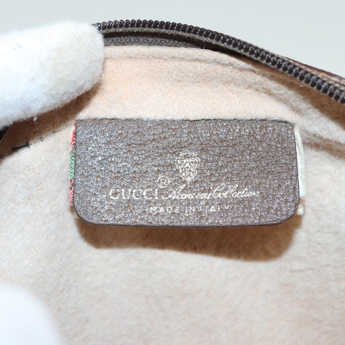 GUCCI GG Canvas Web Sherry Line Shoulder Bag PVC Leather Beige 83134