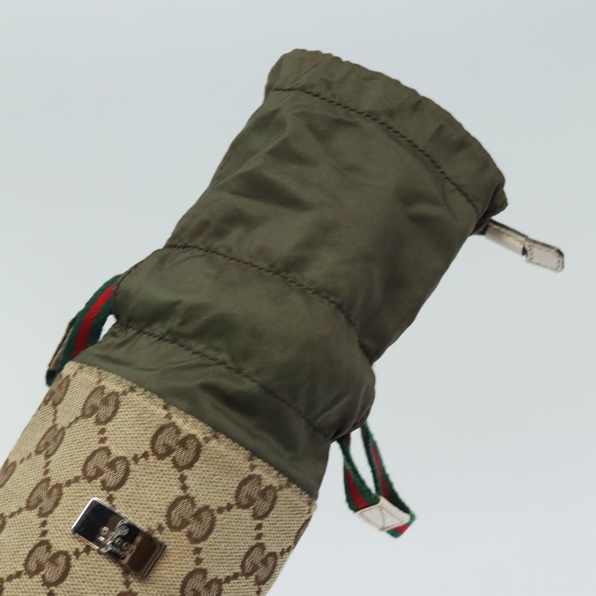 GUCCI Drink holder GG Canvas Web Sherry Line Water bottle Beige 28691 83139