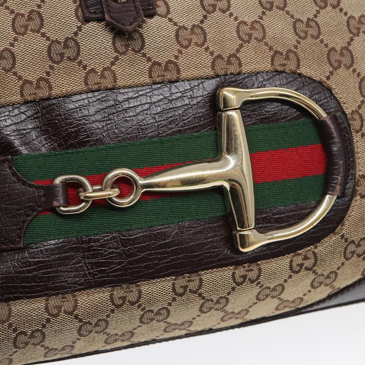 GUCCI GG Canvas Web Sherry Line Hand Bag Beige Red Green 141503 83143