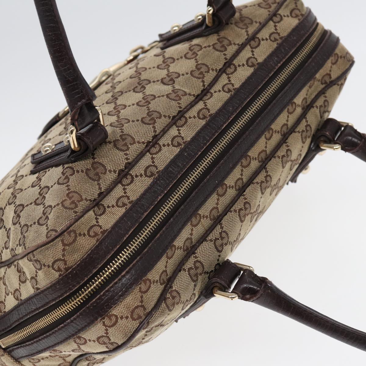 GUCCI GG Canvas Web Sherry Line Hand Bag Beige Red Green 141503 83143