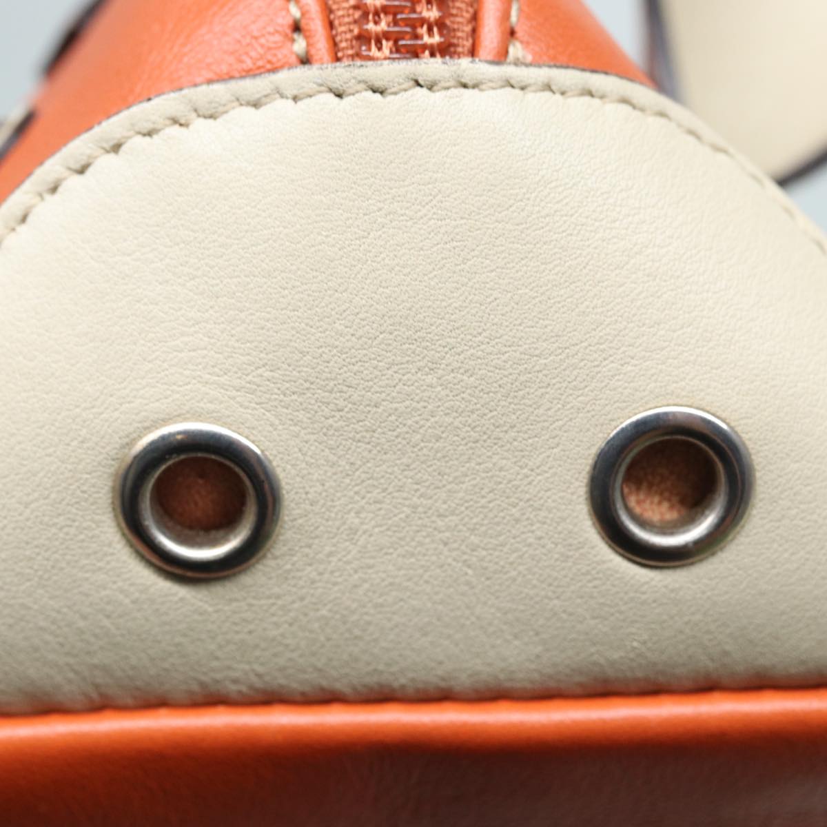 GUCCI GG Supreme Hand Bag PVC Leather Beige Orange 271093 83144