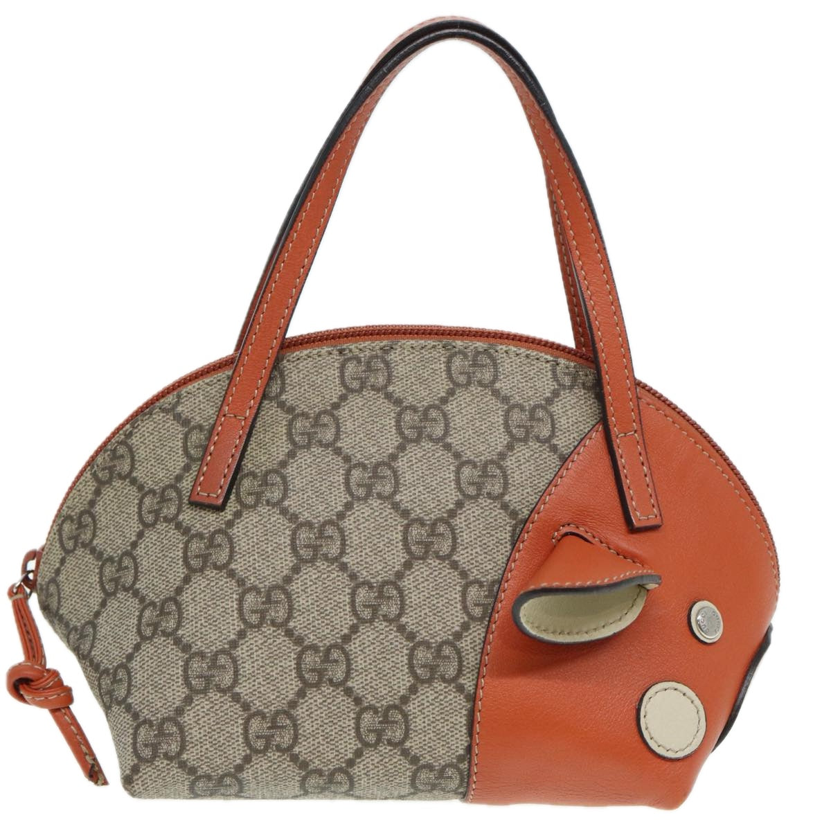 GUCCI GG Supreme Hand Bag PVC Leather Beige Orange 271093 83144