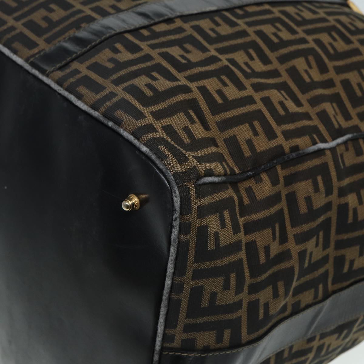FENDI Zucca Canvas Boston Bag Brown Black 83151