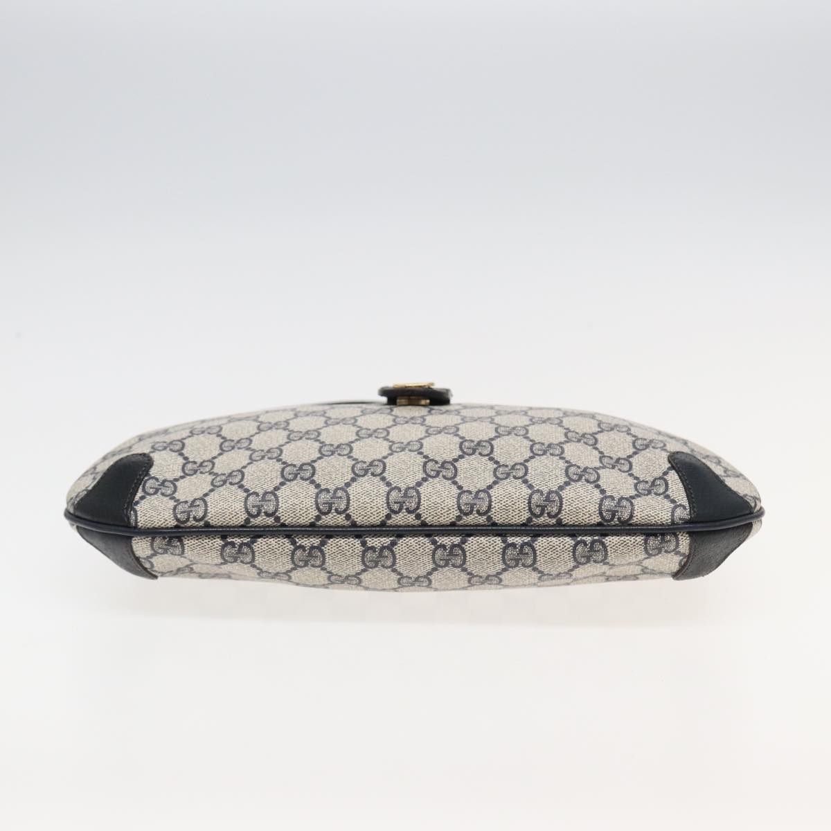 GUCCI GG Supreme Sherry Line Shoulder Bag PVC Navy Red 904 02 026 83193