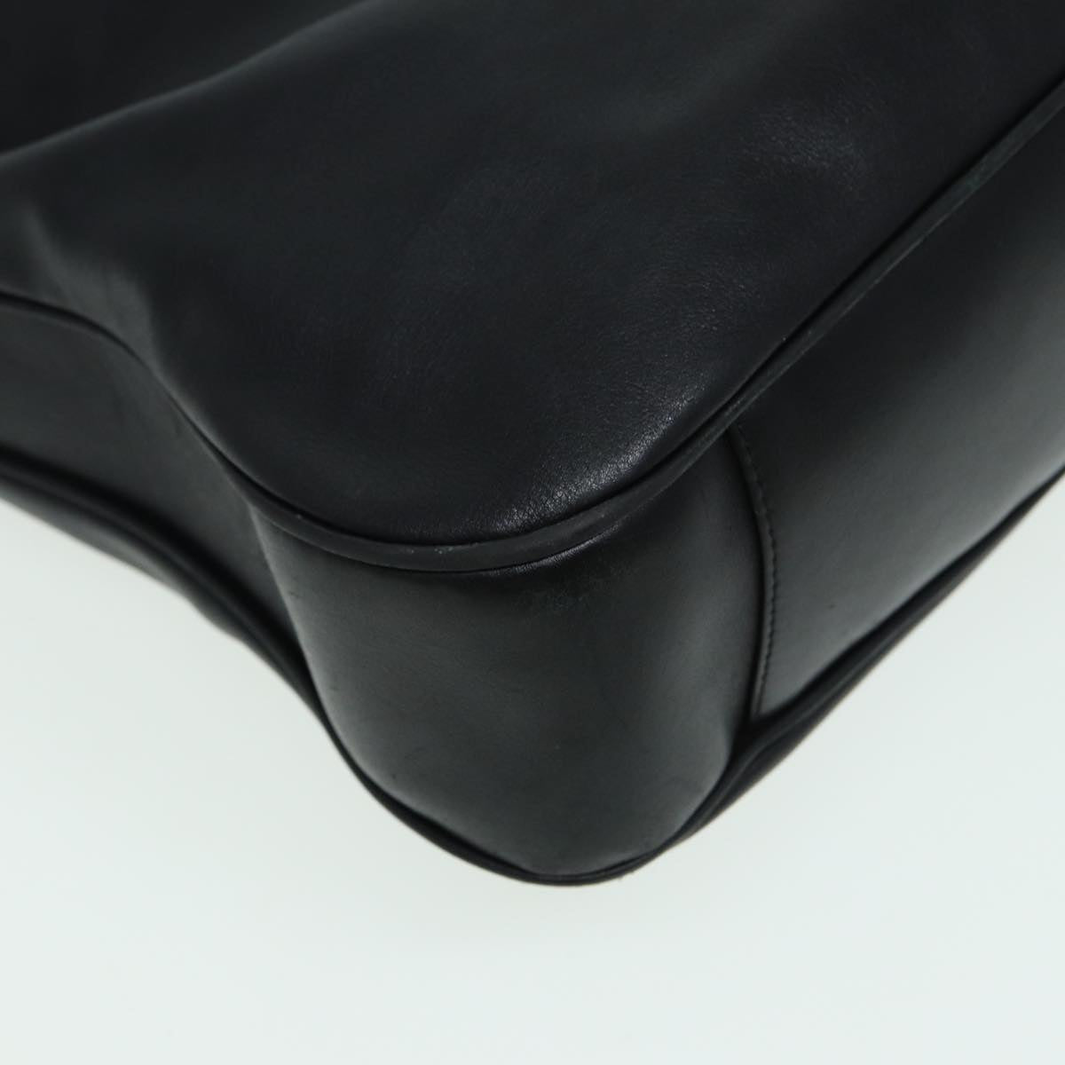 GUCCI Bamboo Hand Bag Leather 2way Black 83205