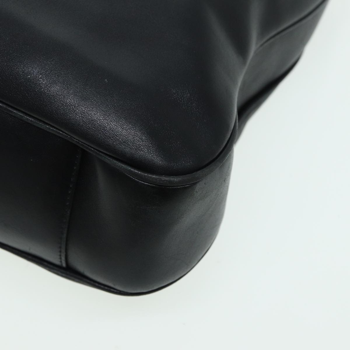 GUCCI Bamboo Hand Bag Leather 2way Black 83205