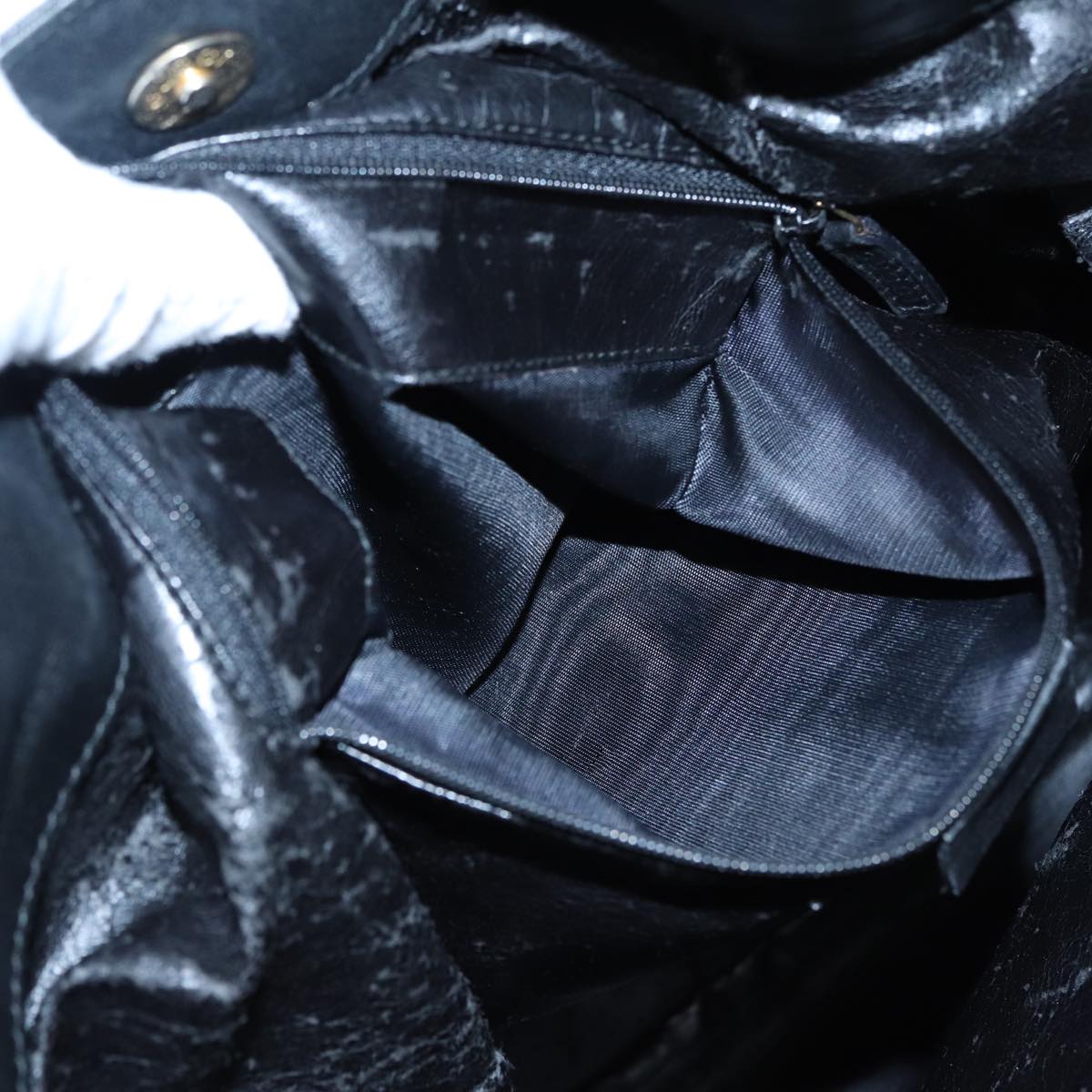 GUCCI Bamboo Hand Bag Leather 2way Black 83205