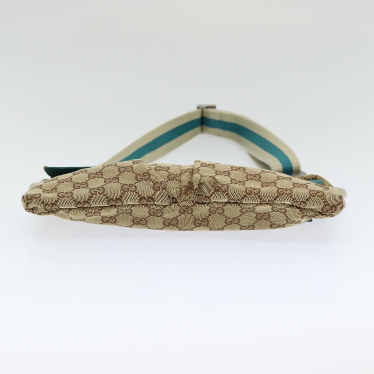 GUCCI GG Canvas Sherry Line Waist bag Beige Emerald Green 28566 0959 83220