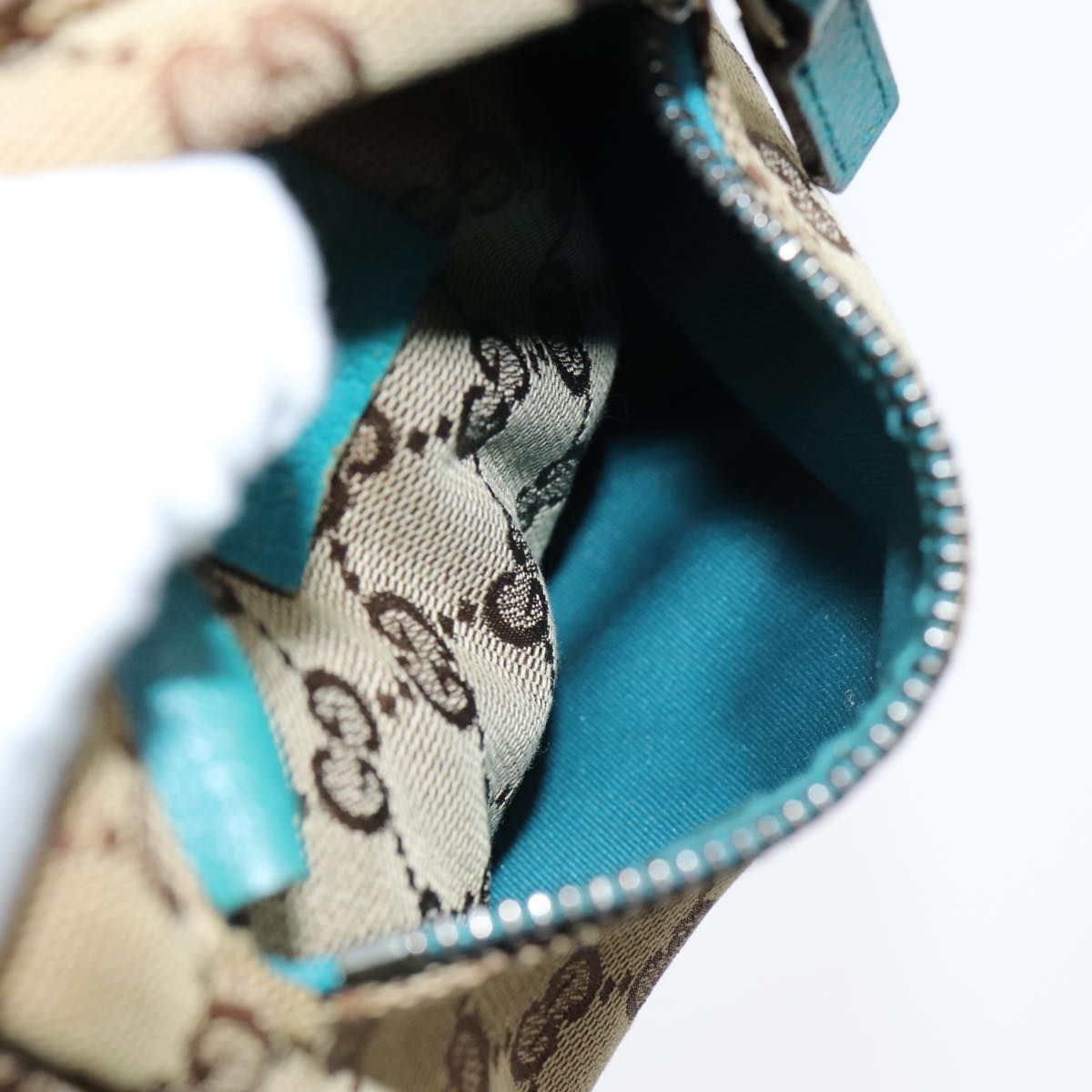 GUCCI GG Canvas Sherry Line Waist bag Beige Emerald Green 28566 0959 83220