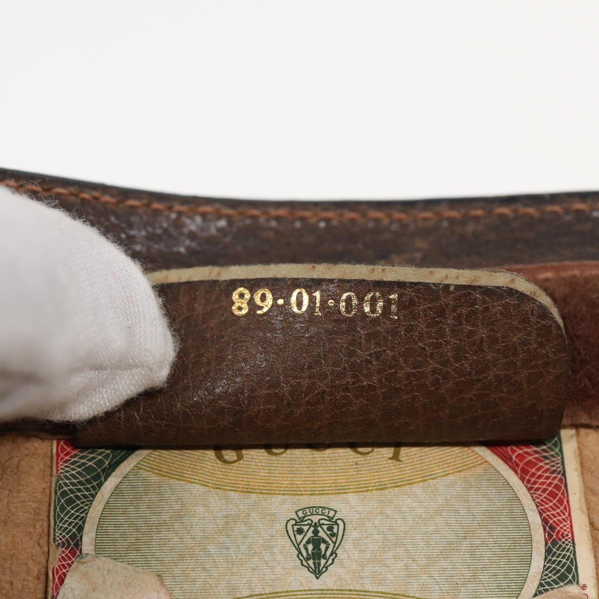 GUCCI GG Supreme Web Sherry Line Clutch Bag PVC Beige 89 01 001 83241