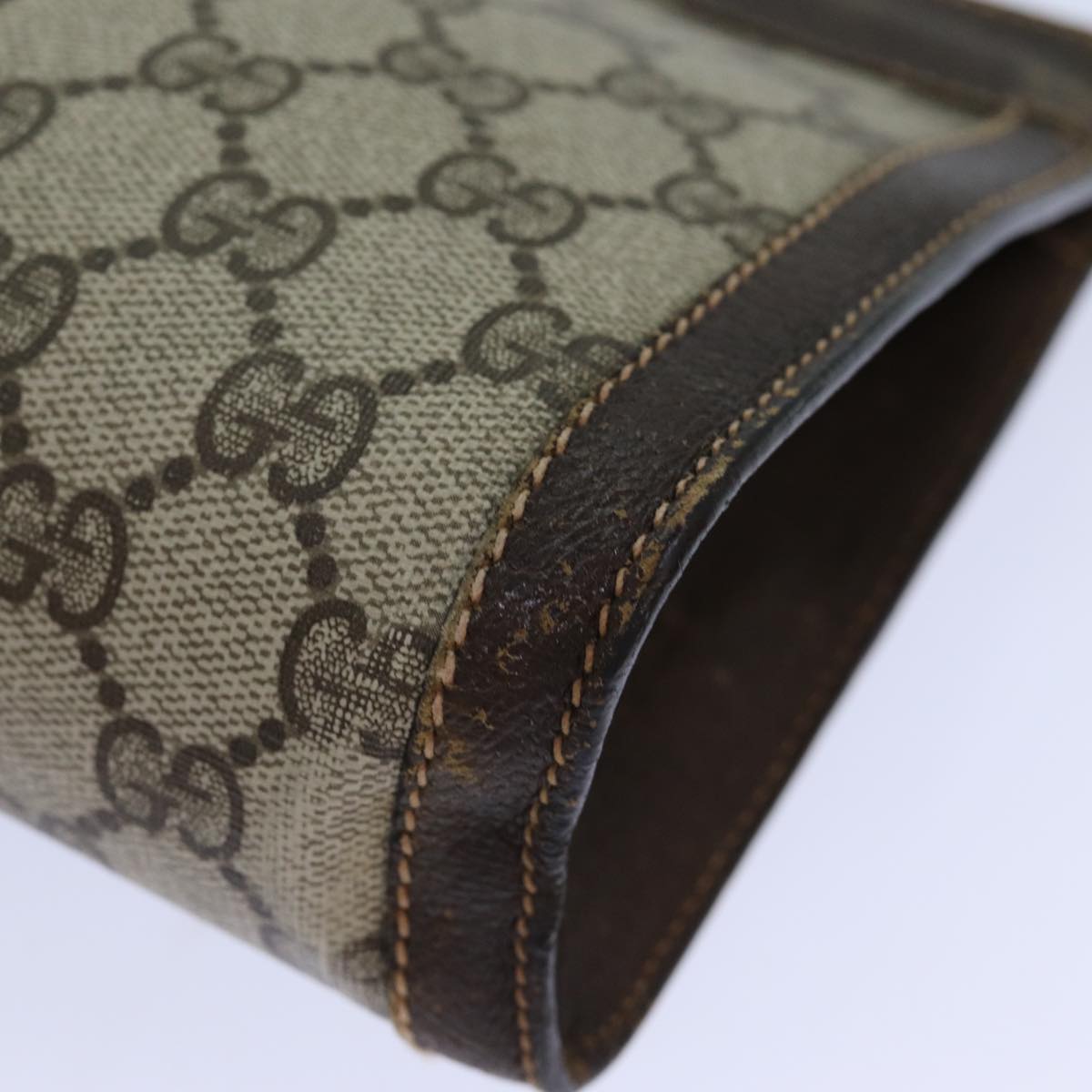 GUCCI GG Supreme Web Sherry Line Clutch Bag PVC Beige 67 014 2125 83284