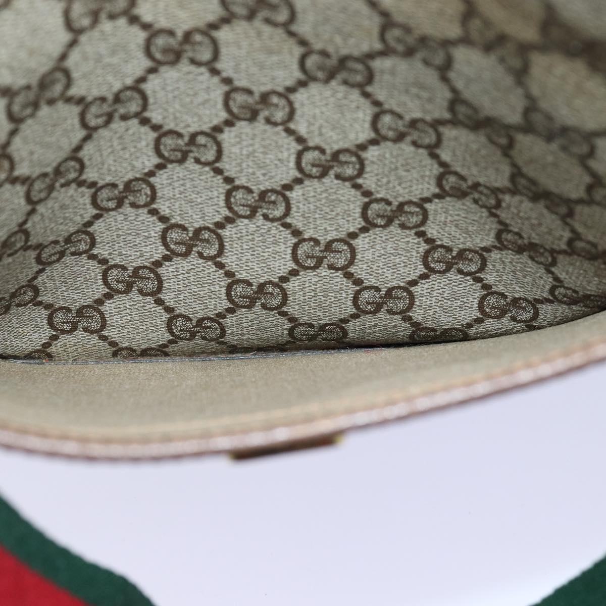 GUCCI GG Supreme Web Sherry Line Tote Bag PVC Leather Beige 39 02 003 83298