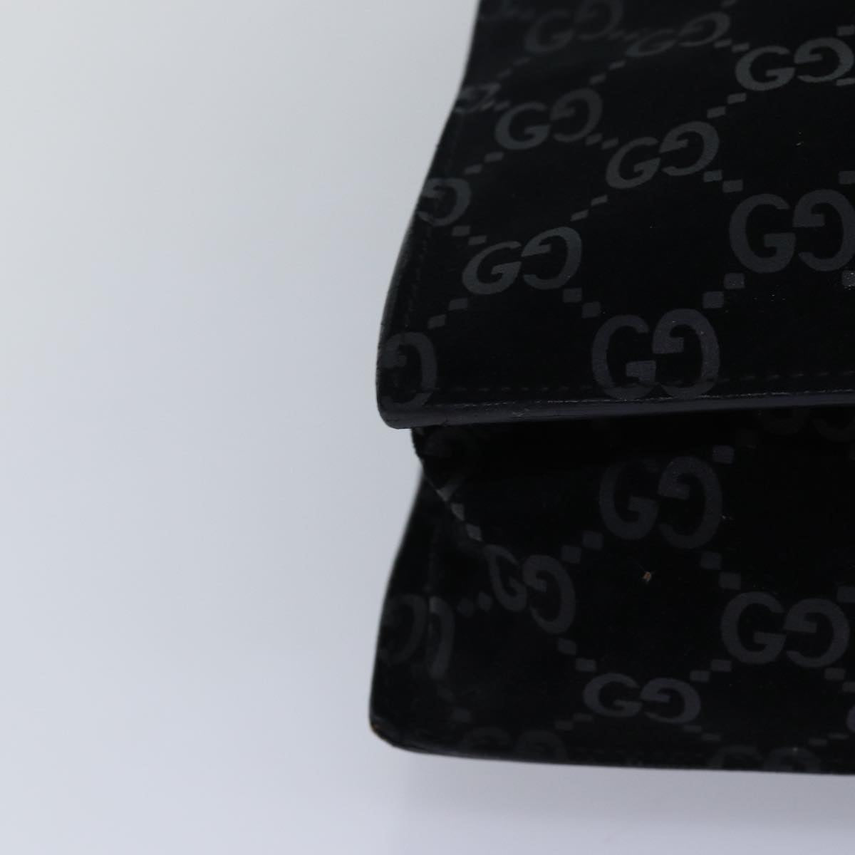 GUCCI GG Canvas Tote Bag Suede Black 002 1052 001998 83300
