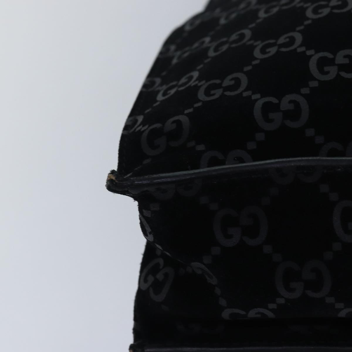 GUCCI GG Canvas Tote Bag Suede Black 002 1052 001998 83300