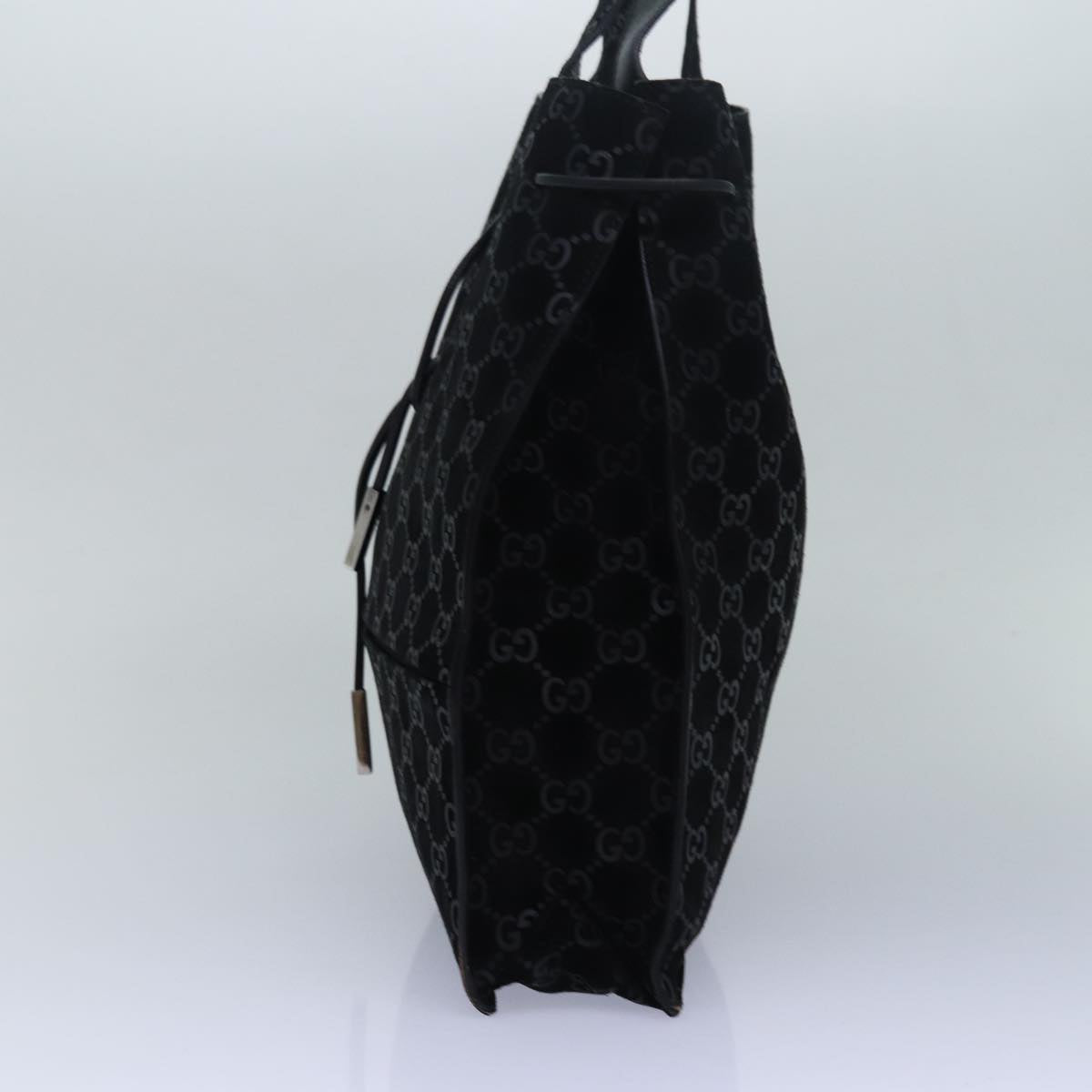 GUCCI GG Canvas Tote Bag Suede Black 002 1052 001998 83300