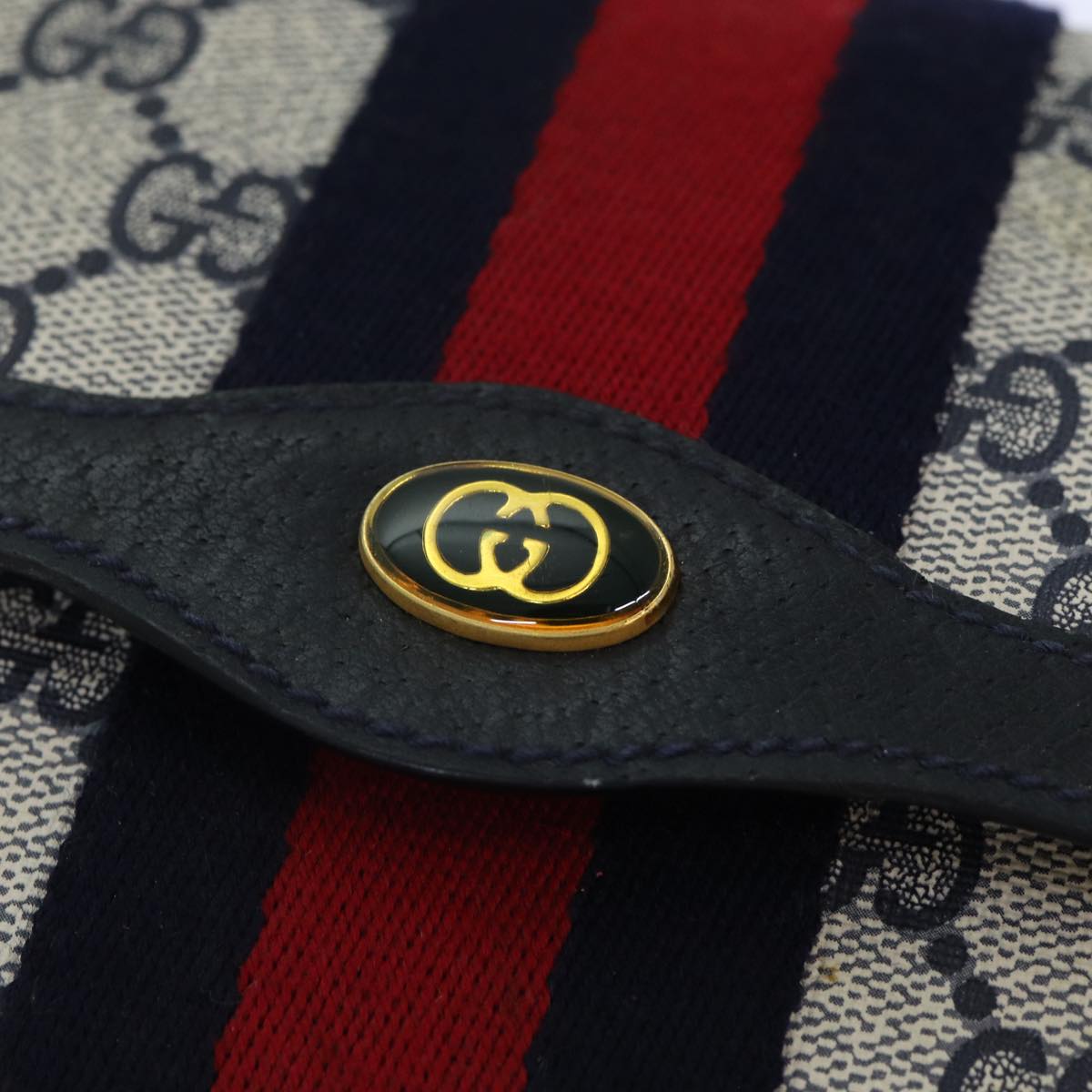 GUCCI GG Supreme Sherry Line Clutch Bag PVC Red Navy 89 01 006 83303