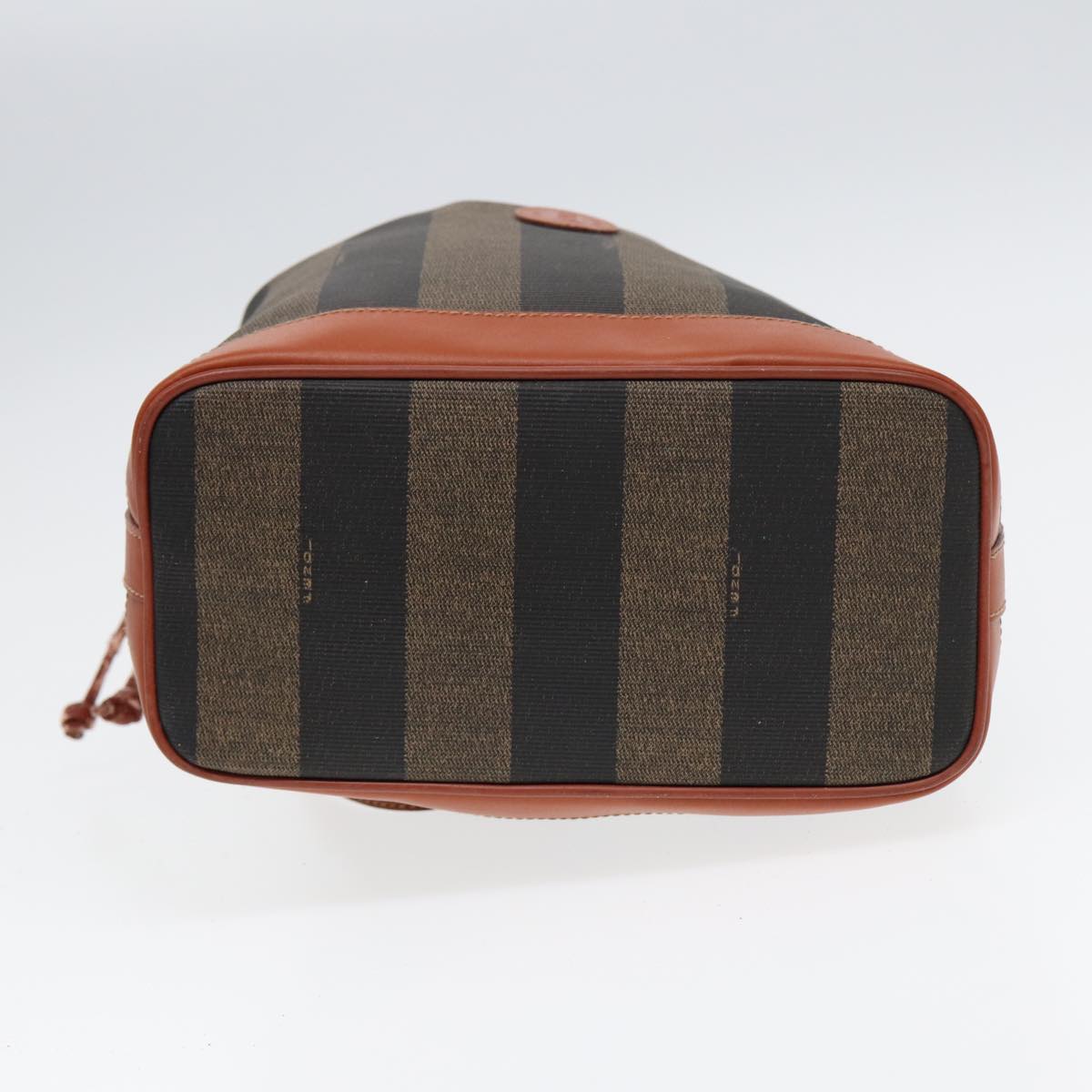 FENDI Pecan Canvas Shoulder Bag PVC Leather Brown 83311
