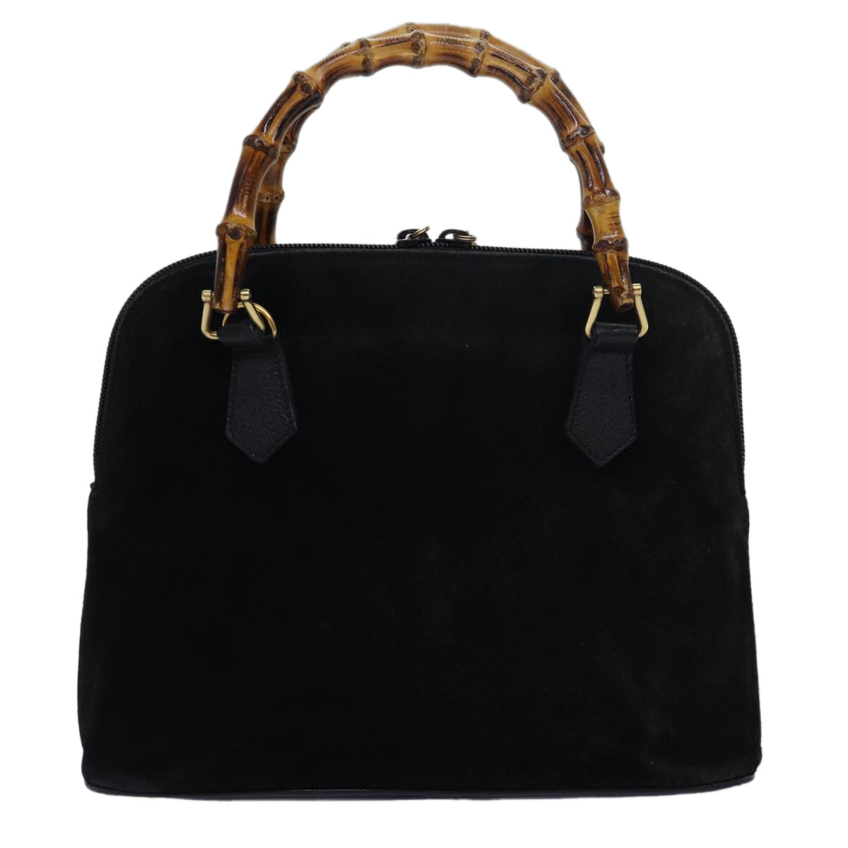 GUCCI Bamboo Hand Bag Suede Black 000 1046 0290 83323