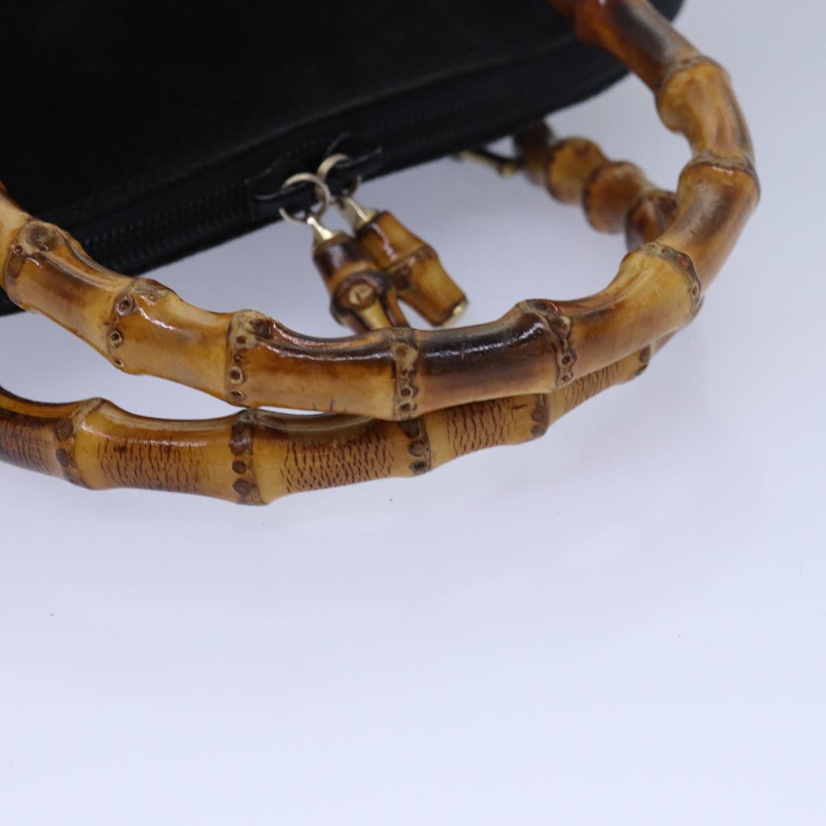 GUCCI Bamboo Hand Bag Suede Black 000 1046 0290 83323