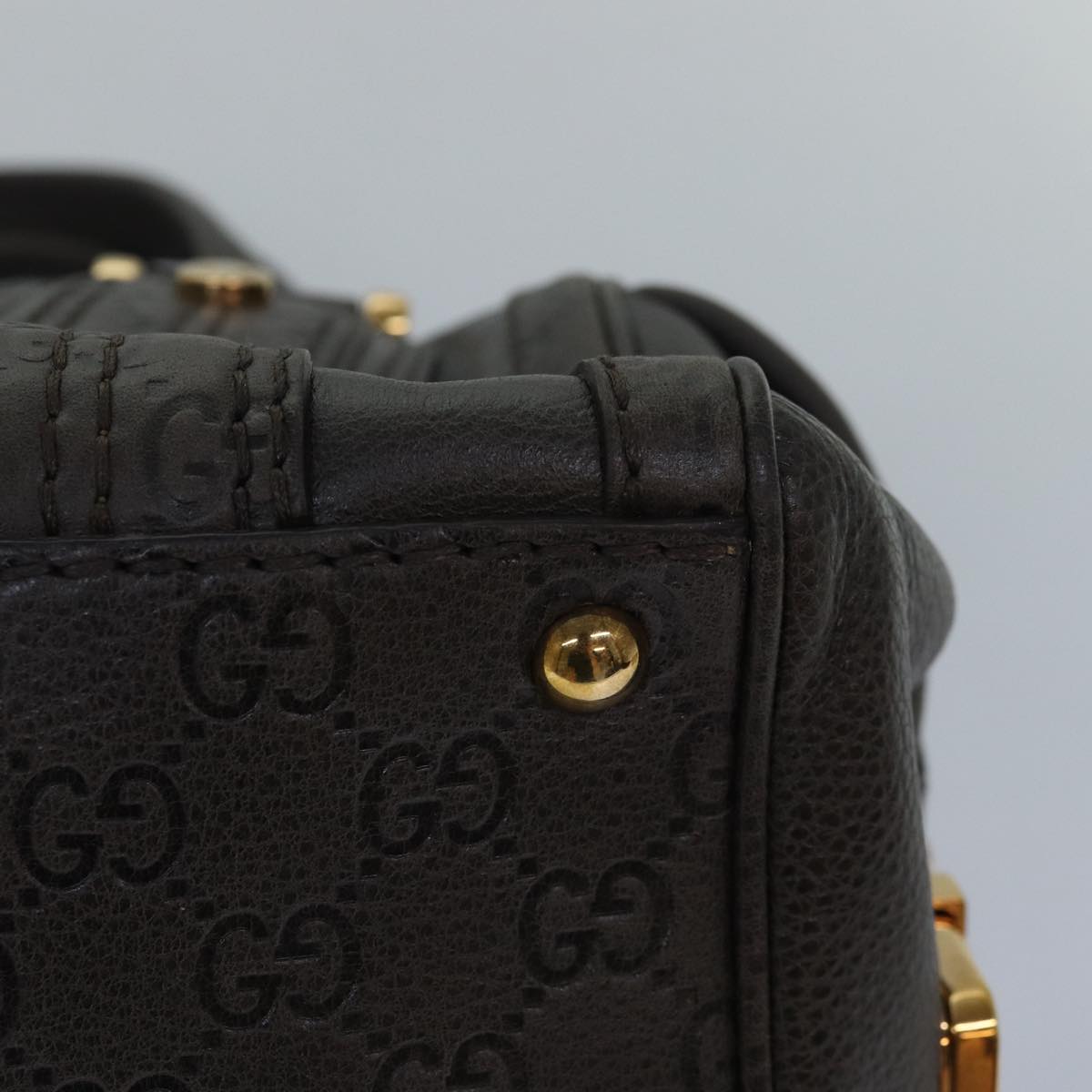 GUCCI Guccissima GG Canvas Histeria Hand Bag Leather Gray 186235 83358