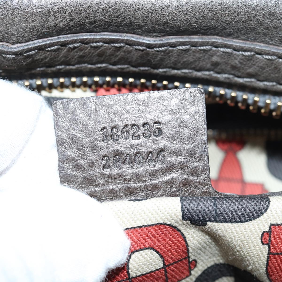 GUCCI Guccissima GG Canvas Histeria Hand Bag Leather Gray 186235 83358