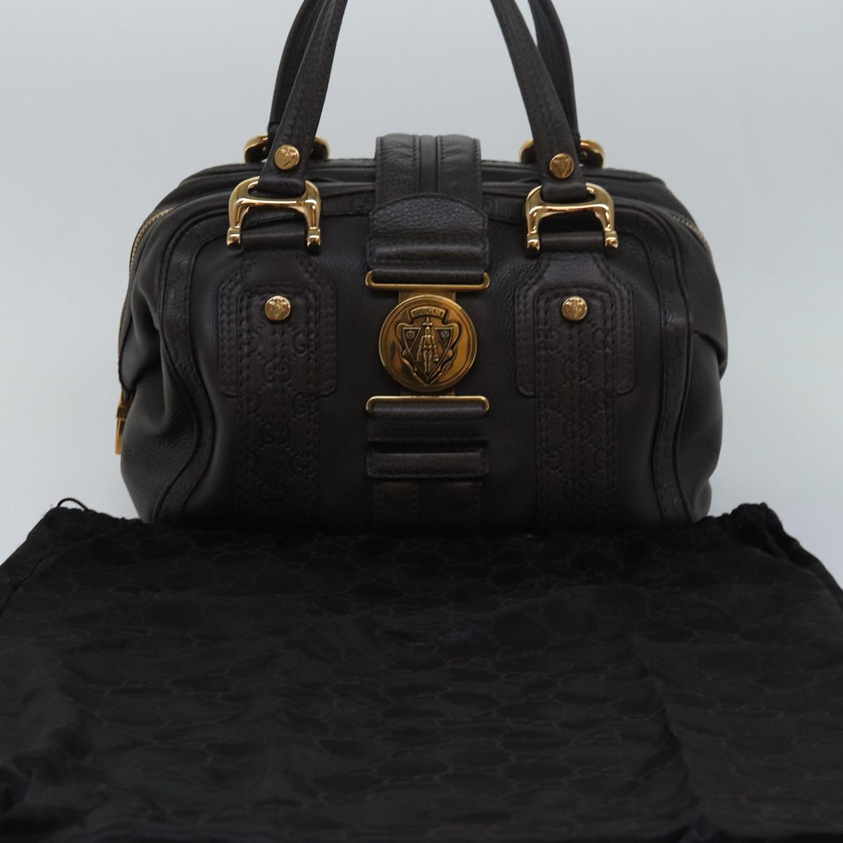 GUCCI Guccissima GG Canvas Histeria Hand Bag Leather Gray 186235 83358