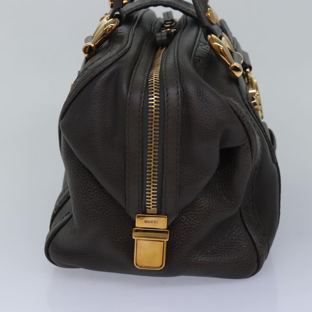 GUCCI Guccissima GG Canvas Histeria Hand Bag Leather Gray 186235 83358