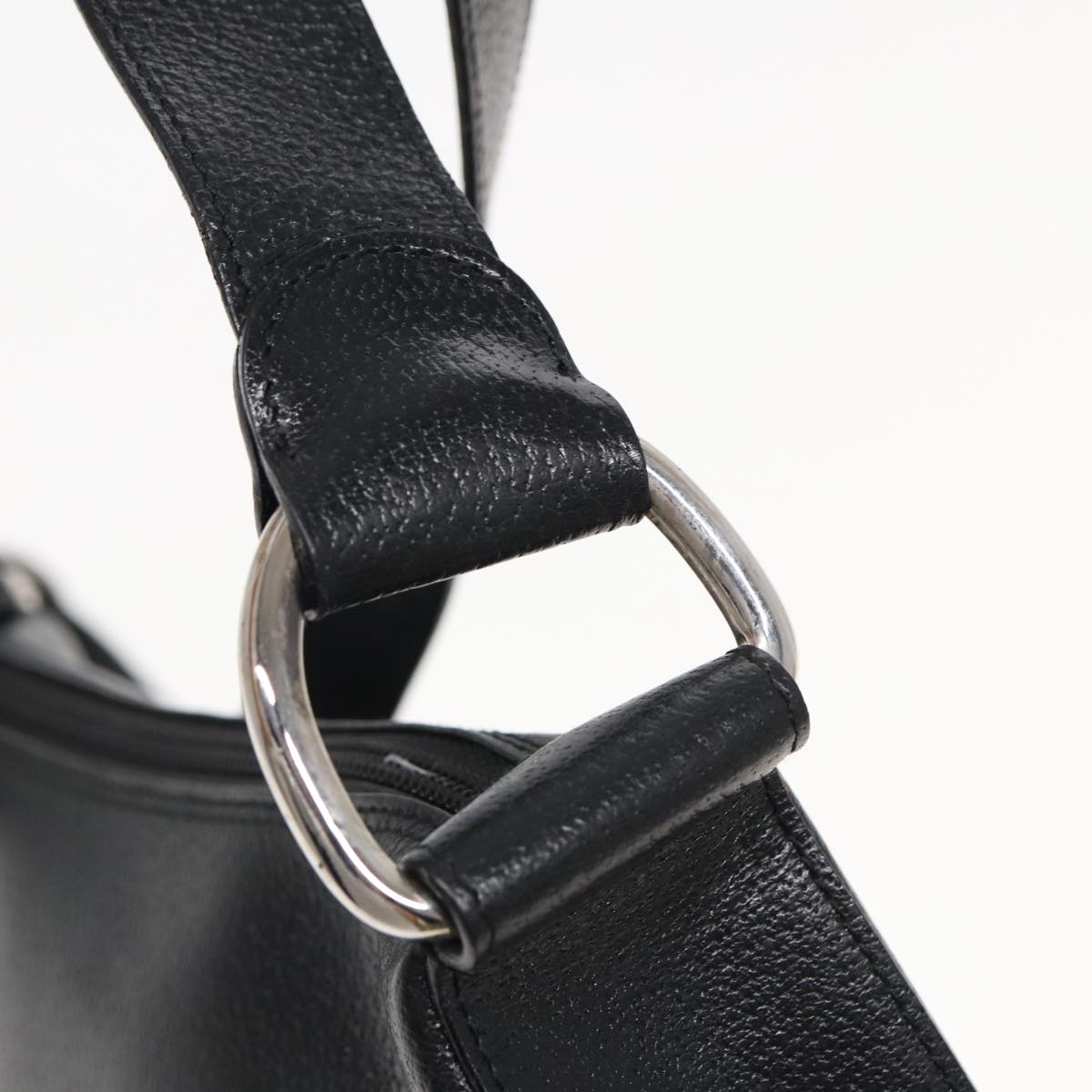 GUCCI Shoulder Bag Leather Black 83371