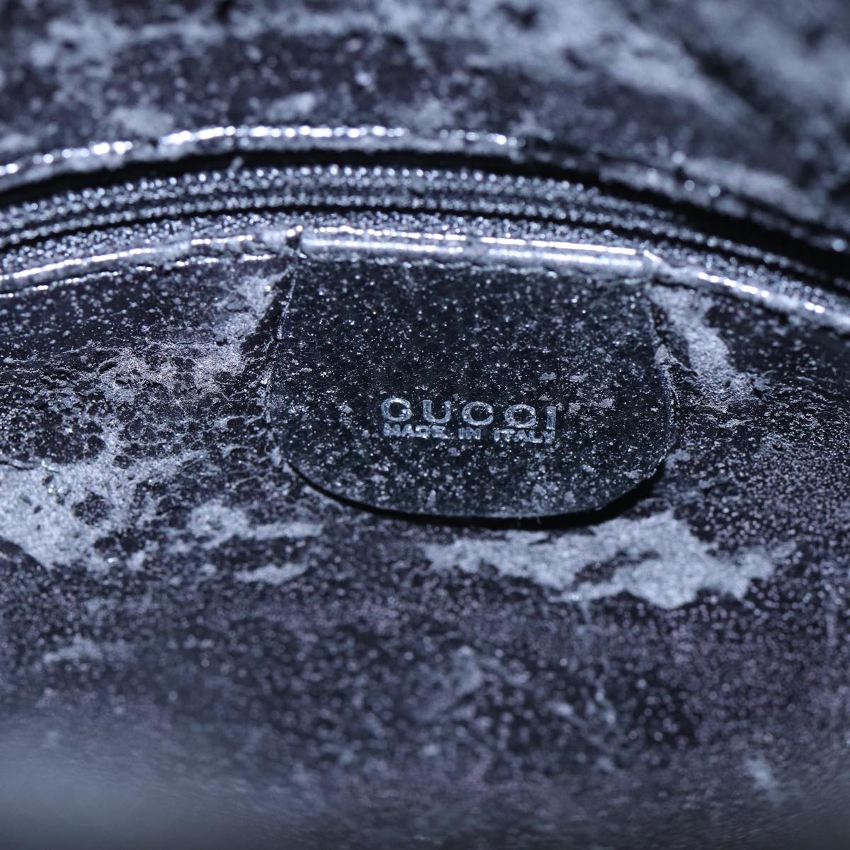 GUCCI Shoulder Bag Leather Black 83371
