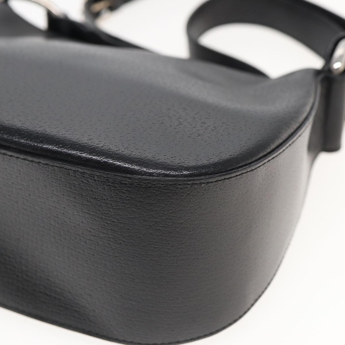 GUCCI Shoulder Bag Leather Black 83371