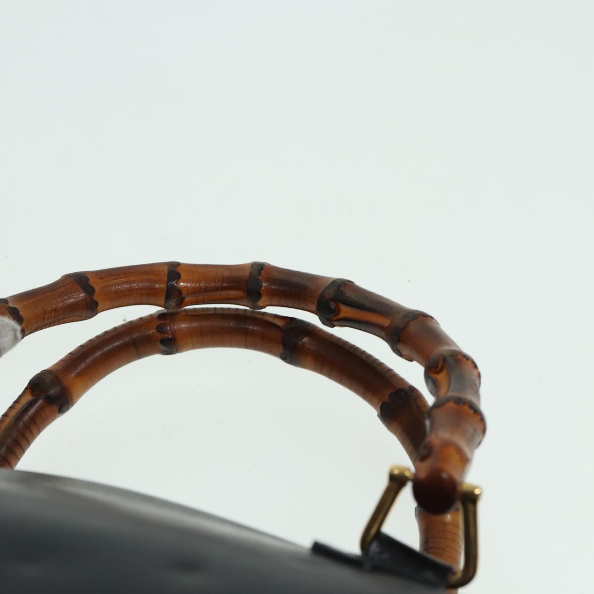 GUCCI Bamboo Hand Bag Leather 2way Black 000 122 0294 83372