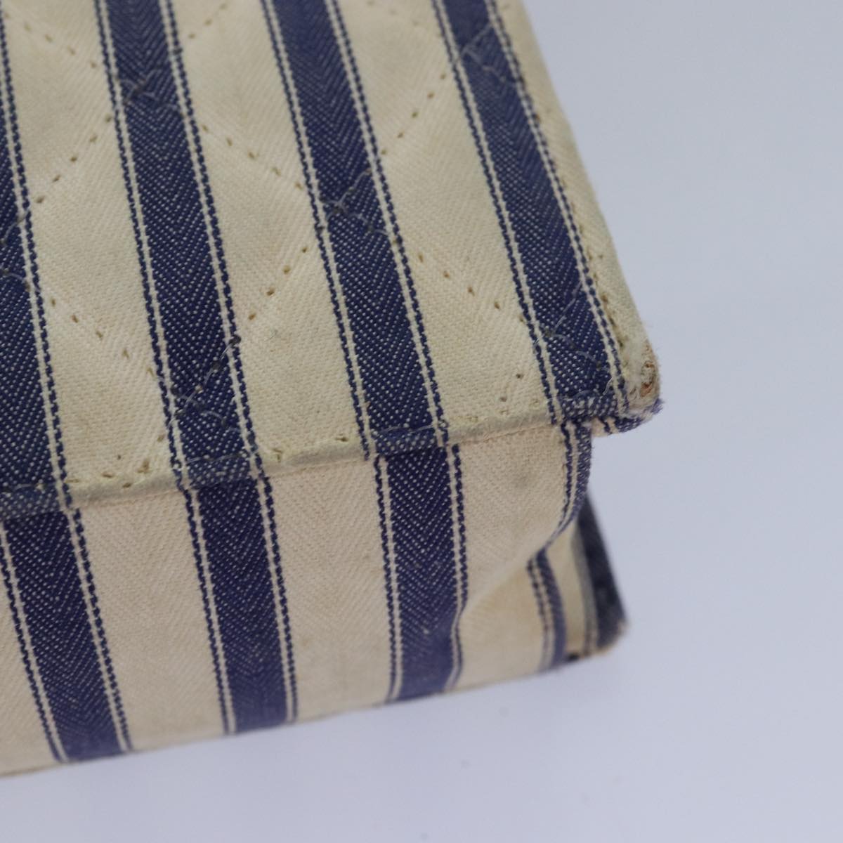 CHANEL Turn Lock Shoulder Bag Canvas Blue CC 83375