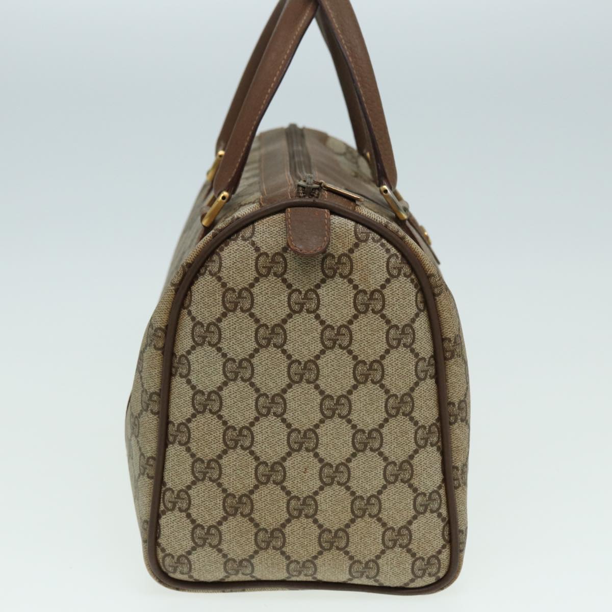 GUCCI GG Supreme Web Sherry Line Boston Bag PVC Beige Red 111 02 007 83384