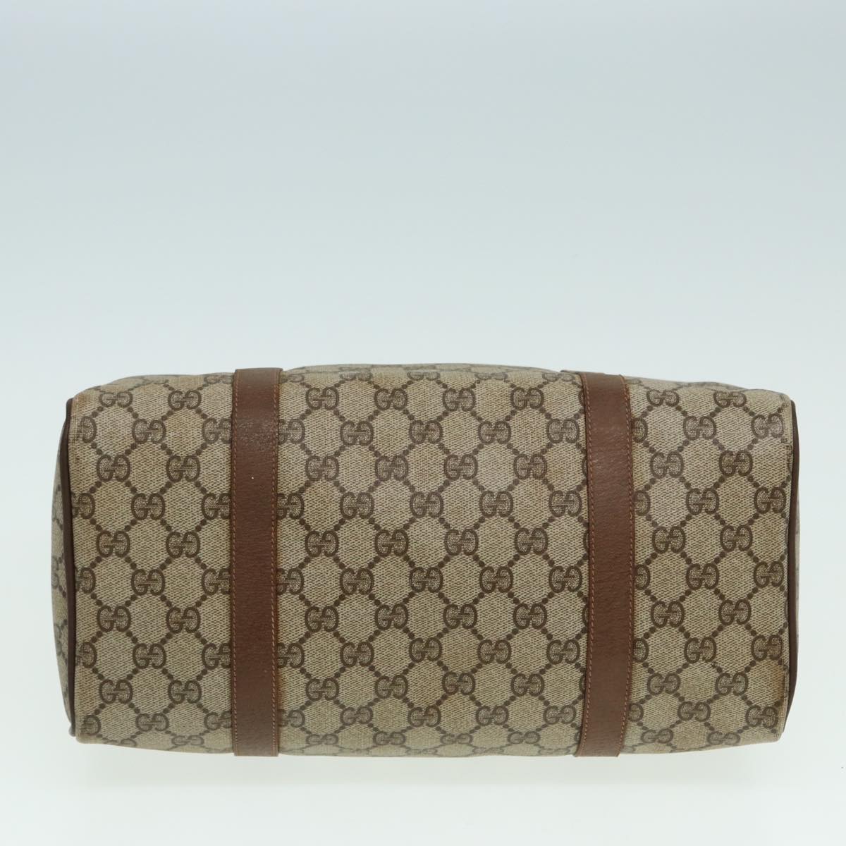 GUCCI GG Supreme Web Sherry Line Boston Bag PVC Beige Red 111 02 007 83384