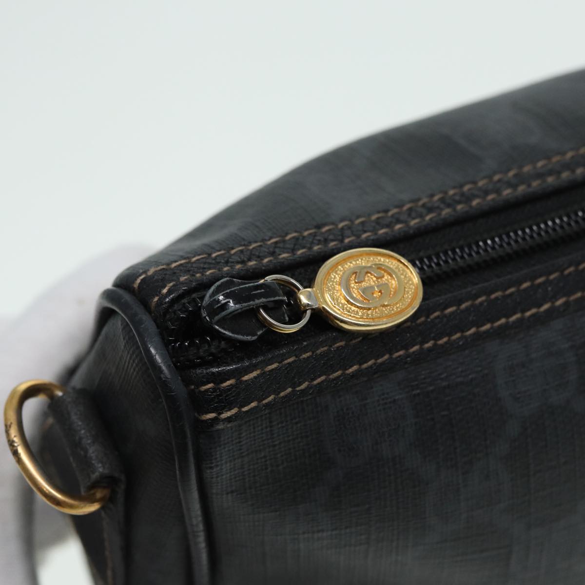 GUCCI GG Supreme Shoulder Bag PVC Black 156 02 086 83391