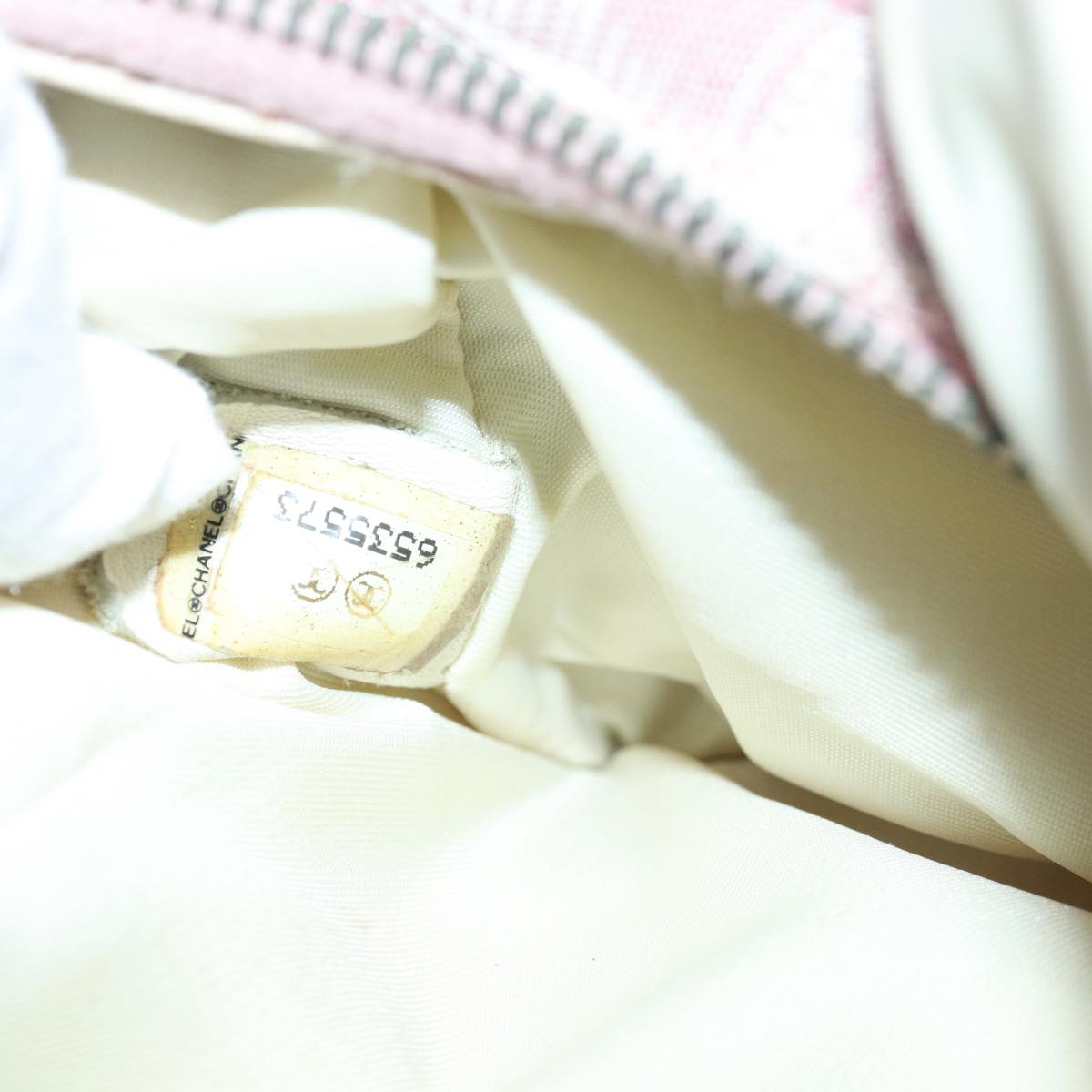 CHANEL New Travel Line Hand Bag Nylon Pink CC 83428