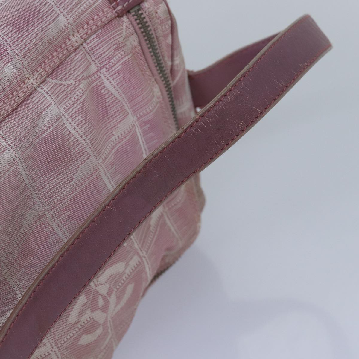 CHANEL New Travel Line Hand Bag Nylon Pink CC 83428