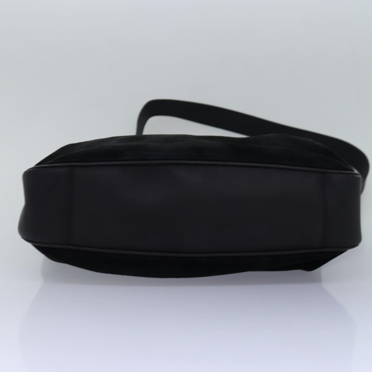 GUCCI Bamboo Hand Bag Suede 2way Black 83450