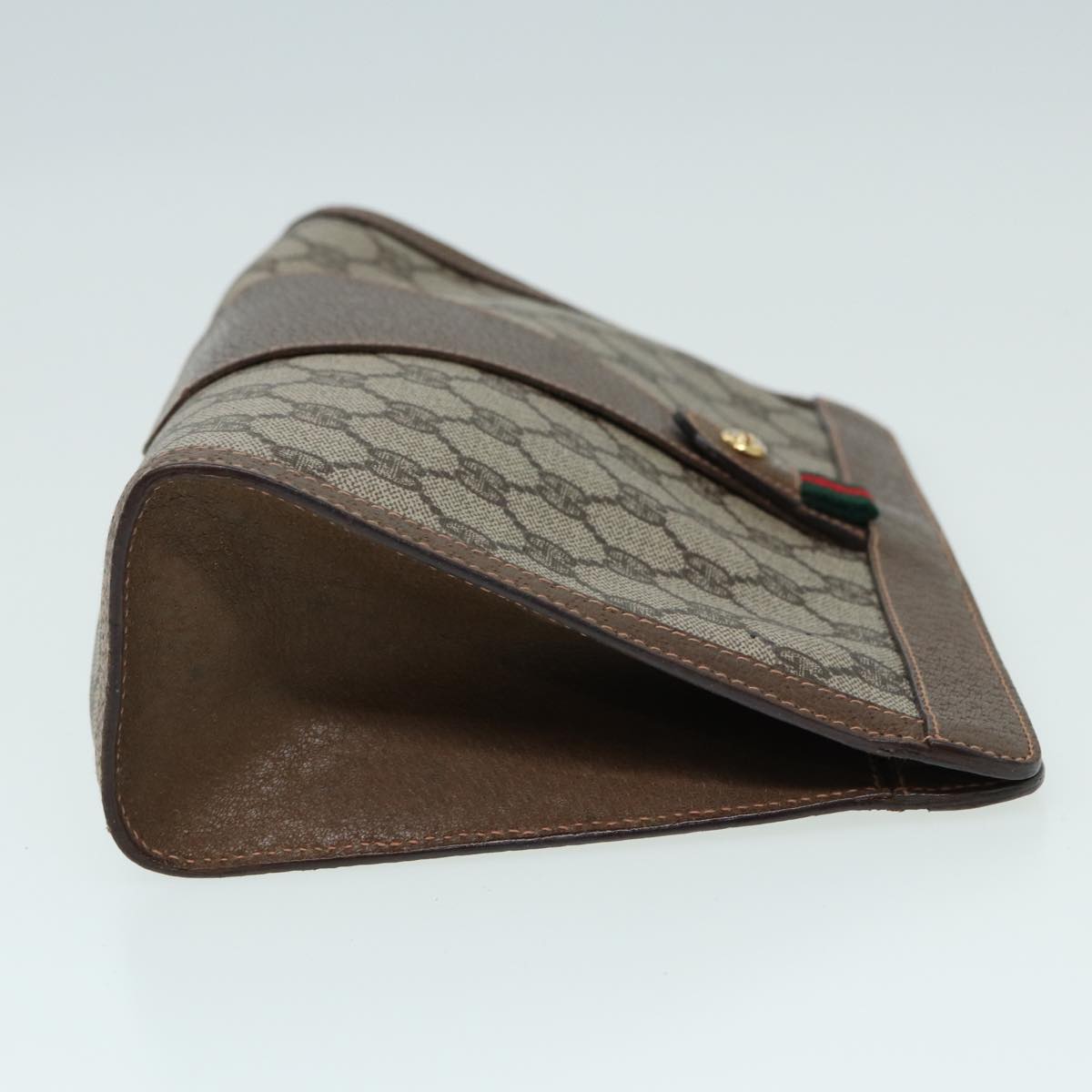 GUCCI GG Supreme Clutch Bag PVC Leather Beige 89 02 075 83474