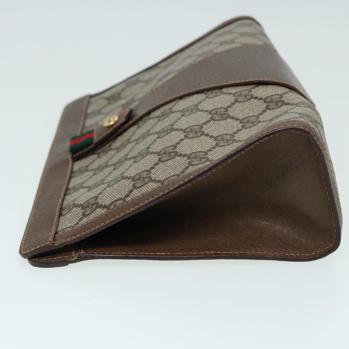 GUCCI GG Supreme Clutch Bag PVC Leather Beige 89 02 075 83474